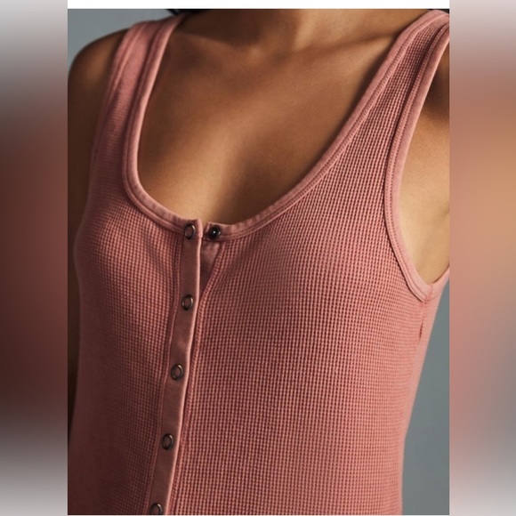 Anthropologie Daily Practice Sundarban Midi Dress Orange Pink Tank Medium EUC - Picture 4 of 9